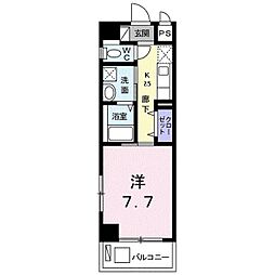 プラシード楚辺 1Kの間取図画像