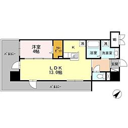 グランドテラス新都心 1LDKの間取図画像