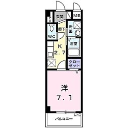 アーバンライフ銘苅 1Kの間取図画像