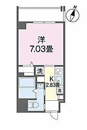 クラスイン与儀 1Kの間取図画像