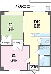 メゾン島 2DKの間取図画像