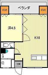 川平ビル 1LDKの間取図画像