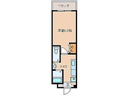テラス・オオクラ 1Kの間取図画像