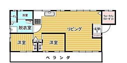 比嘉アパート 2LDKの間取図画像