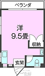 ドエル福 ワンルームの間取図画像