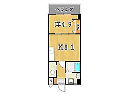 VillaKazdoya 1LDKの間取図画像