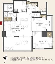 プレミアムコート与儀パークヒルズ 2LDKの間取図画像