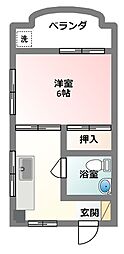 シャトレオリオン 1Kの間取図画像
