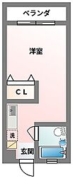 カスティージョとよみ ワンルームの間取図画像