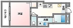 ヒルトップフローラ 1Kの間取図画像
