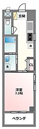 マンションフォルティッシモ 1Kの間取図画像