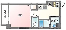 ヒルトップフローラ 1Kの間取図画像
