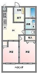 エリスリーナ 2DKの間取図画像