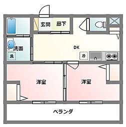 エリスリーナ 2DKの間取図画像