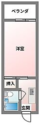 クレアールMIYABI3 ワンルームの間取図画像