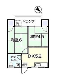 光アパート 2Kの間取図画像