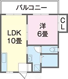 サンヒルズユー 1LDKの間取図画像