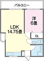 テラスマリア1 1LDKの間取図画像