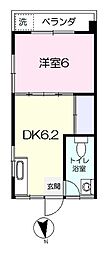 大城アパート 1DKの間取図画像