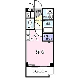 シティサイト西町 ワンルームの間取図画像