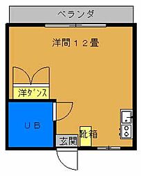ハッピーライフイン ワンルームの間取図画像