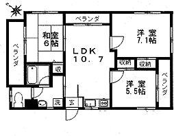 TNコーポ杜 3LDKの間取図画像