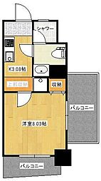 モトサウンドビル 1Kの間取図画像