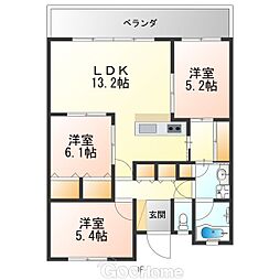 Fステージ潮崎 3LDKの間取図画像