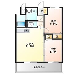 (仮)H氏共同住宅新築 2LDKの間取図画像