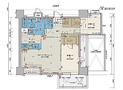 プレサンスロジェおもろまちレーヴ 2LDKの間取図画像