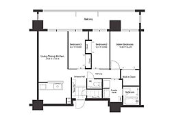 ミルコマンション浦添港川ビュー 3LDKの間取図画像