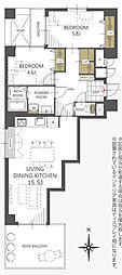ライオンズマンション曙本通り 2LDKの間取図画像