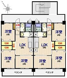シャトードール 3DKの間取図画像