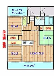 レジデンス美里 3LDKの間取図画像