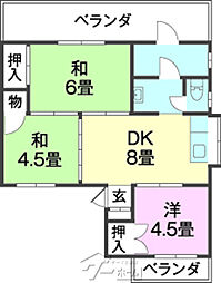 マンションくら元 3DKの間取図画像