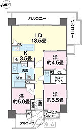 パークナード那覇美栄橋 3LDKの間取図画像