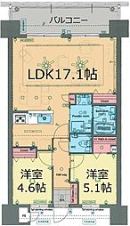 ミルコマンション曙シーフロントビュー 2LDKの間取図画像