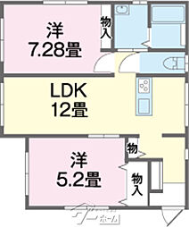 古波蔵1丁目Ｄ邸 2LDKの間取り