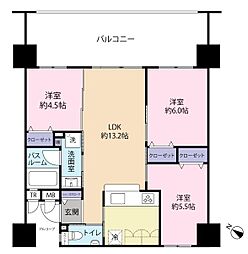 プレミアムコート浦添牧港 3LDKの間取図画像