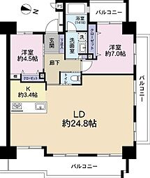 クレアレーベン南上原 2LDKの間取図画像