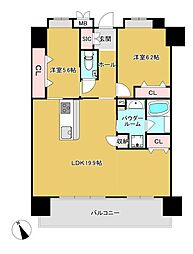 アレイール首里テラスヴュー 2LDKの間取図画像