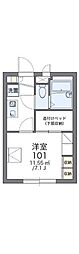 レオパレス嘉明 1Kの間取図画像