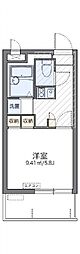 レオパレス楓 1Kの間取図画像