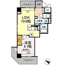 ciliegio桜坂 1LDKの間取図画像