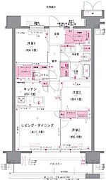 ブランシエラ那覇開南プレミスト 3LDKの間取図画像