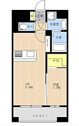 LIBTH旭橋2 1LDKの間取図画像