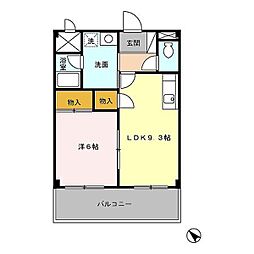 パステルサンライズ 1LDKの間取図画像