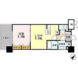 グランドテラス新都心 1LDKの間取図画像
