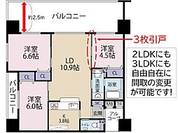 プレミアムコート浦添勢理客 3LDKの間取図画像