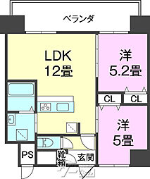 浦添市城間4丁目マンション 2LDKの間取図画像